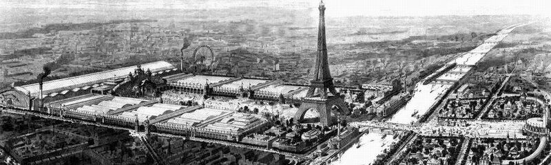La tour Eiffel lors de l'exposition universelle en 1900