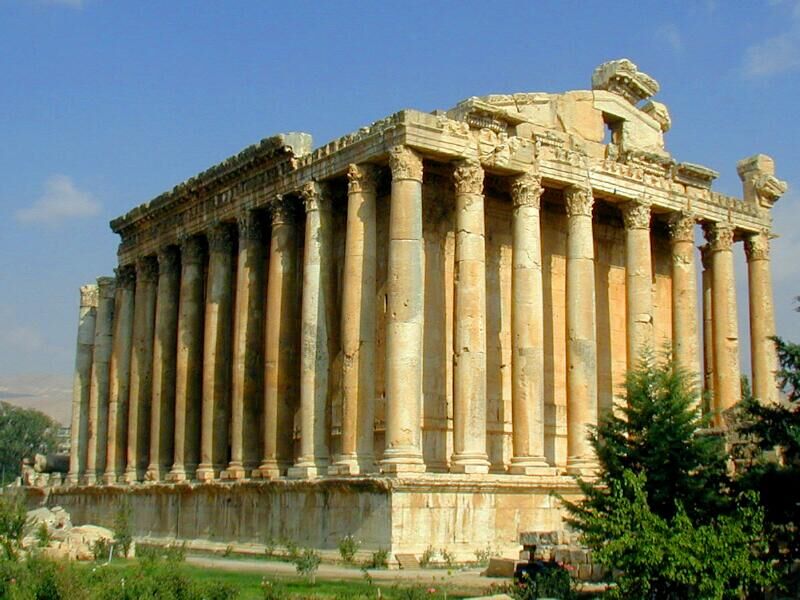 Temple de Bacchus (dieu du vin) à Baalbek, au Liban