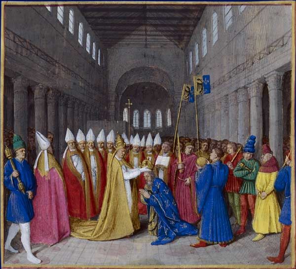 Léon III reconnaît Charlemagne en tant qu'empereur en 800