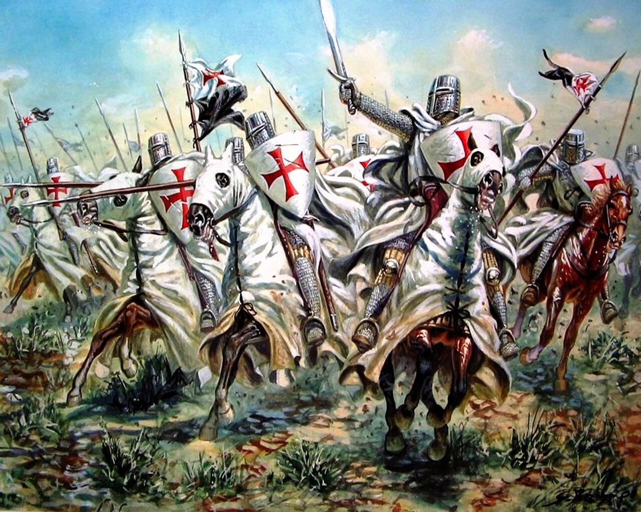Des croisés allant libérer Jérusalem