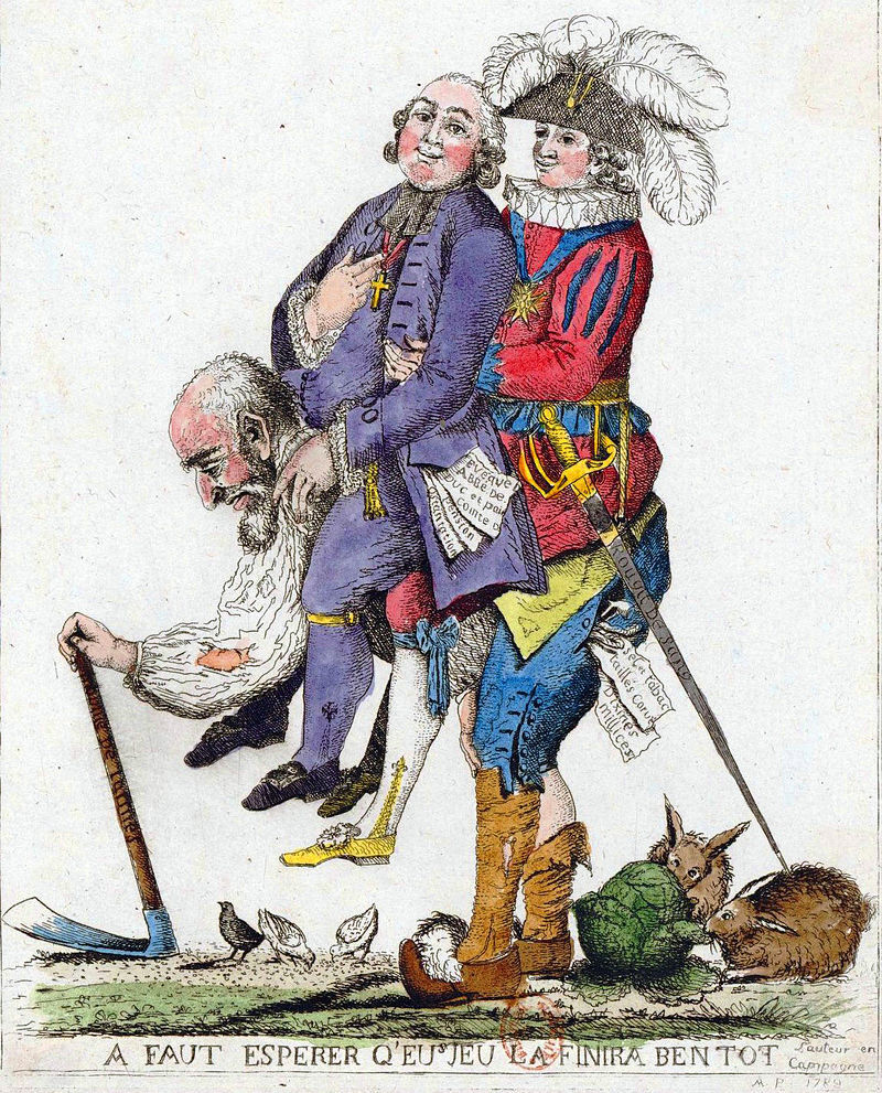 Representation of the Ancien Régime. The Third Estate provided financial support for the nobility and clergy.