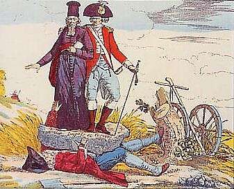Representation of the Third Estate crushed under royal income taxes
