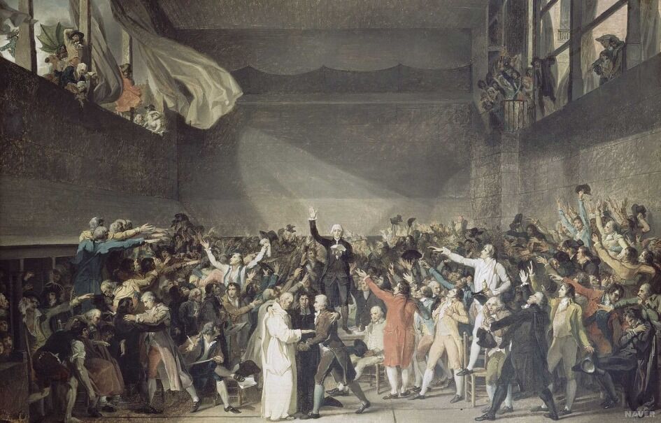 Lors du serment du jeu de paume, les représentants du tiers état forment une assemblée constituante.