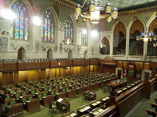 The House of Commons, also known as the Lower House and the Green Chamber