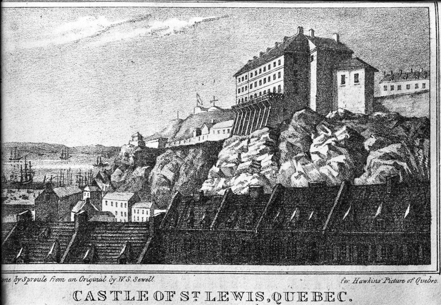 Le Château Saint-Louis à Québec, résidence des gouverneurs de la Nouvelle-France et lieu de réunion du Conseil souverain