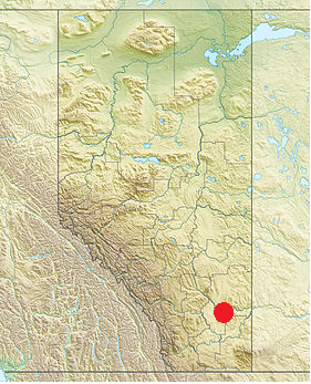 Dinosaur Provincial Park on a map