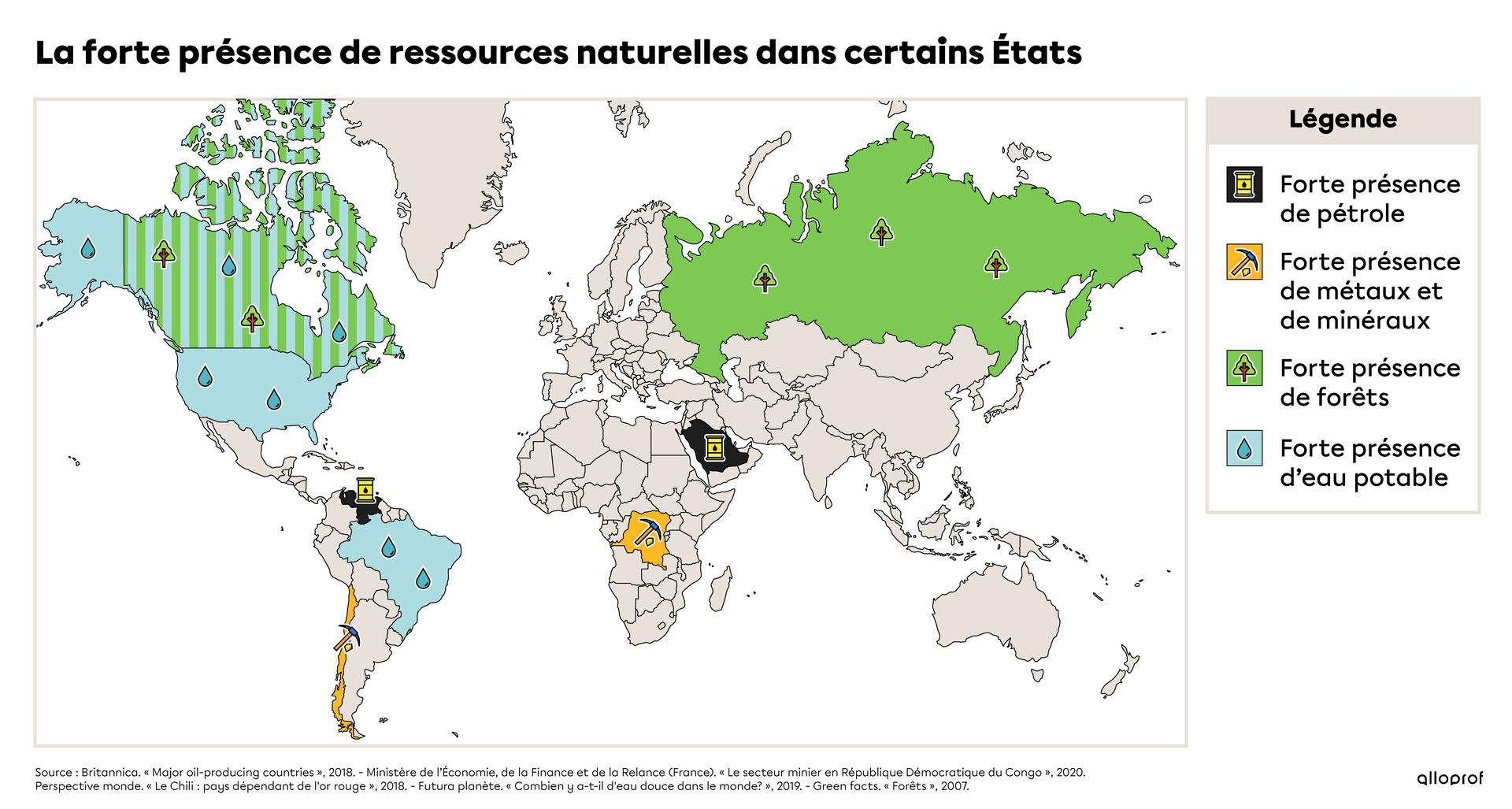 La forte présence de ressources naturelles dans certains États
