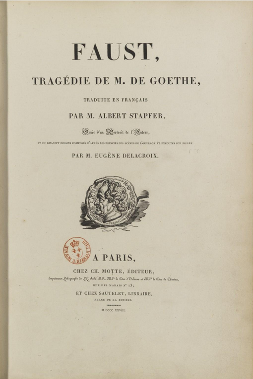 Première page de « Faust » de Goethe