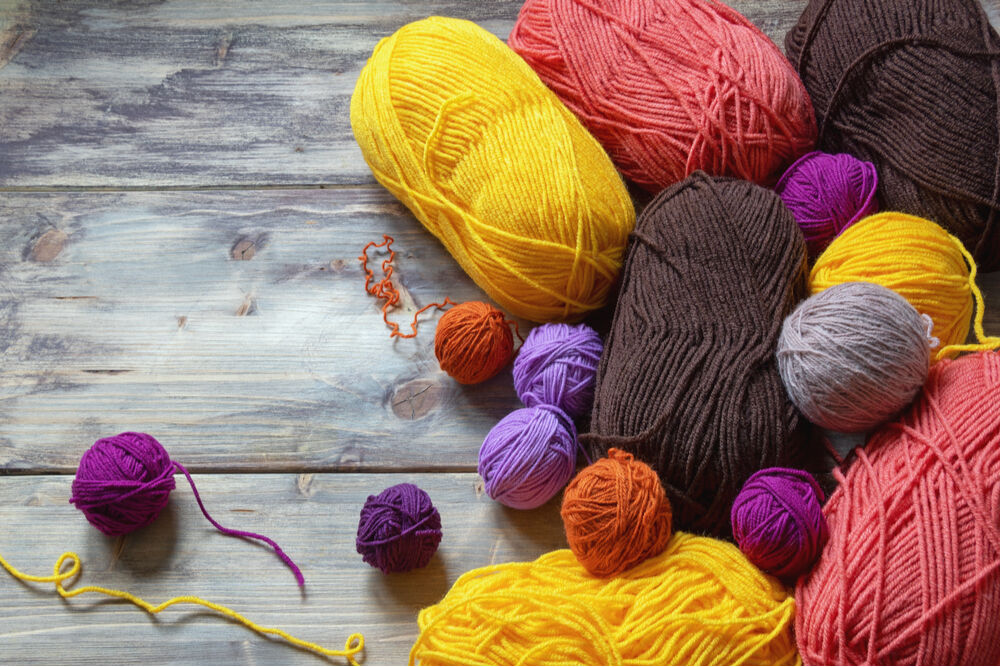 Yarn balls made from sheep’s wool