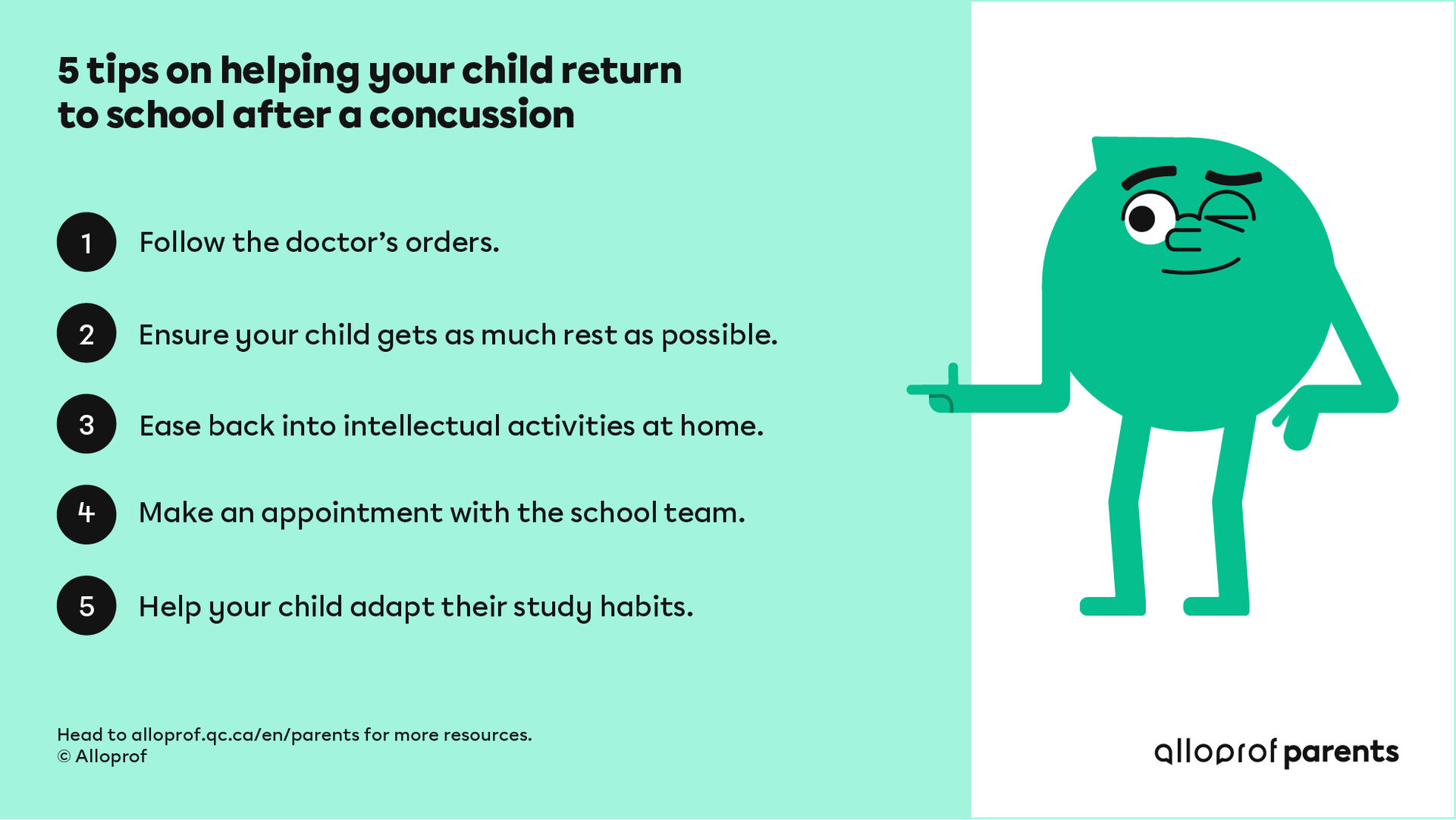 Tips on helping your child return to school after a concussion