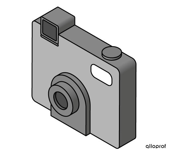 La projection isométrique d’un appareil photo 