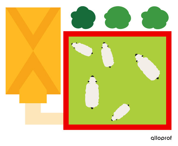 The enclosure’s fence represents the perimeter.