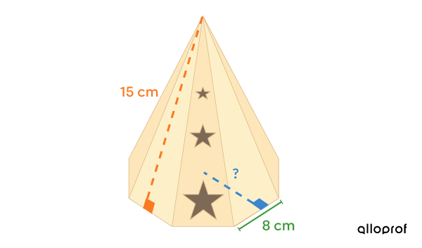 Encensoir en forme de pyramide octogonale régulière dont l’apothème de la base est inconnu