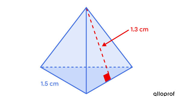 Tetrahedron to determine the total area of a pyramid.