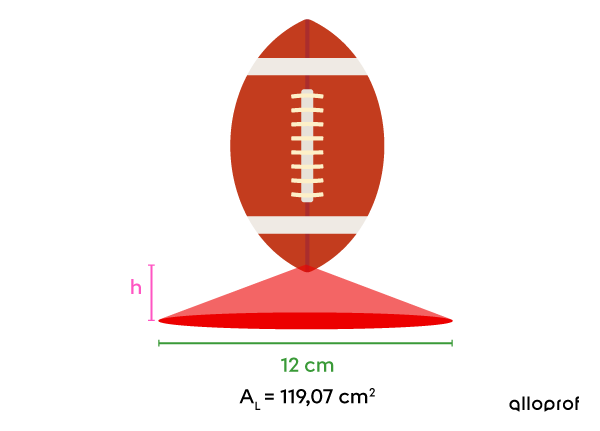 Support à ballon de football conique dont la mesure de la hauteur est manquante