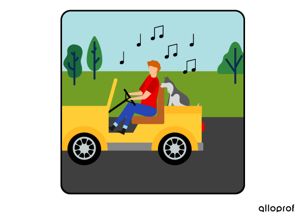 A person playing loud music in his car.