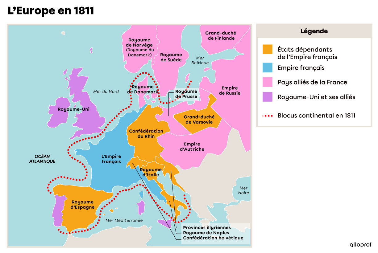 Carte de l’Europe en 1811