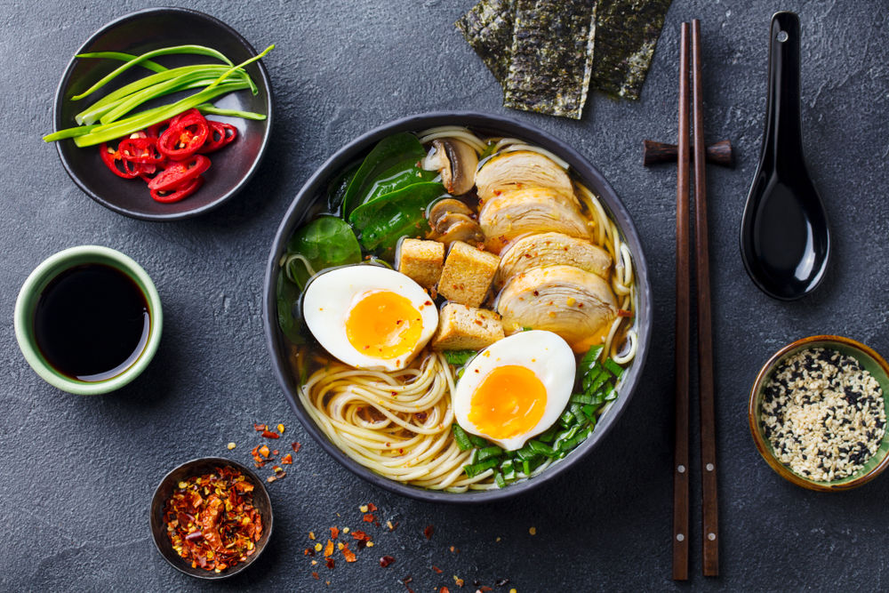 La soupe ramen est un mélange hétérogène.