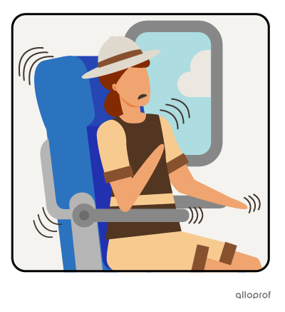Florence the explorer on a plane, freaking out because of turbulence.