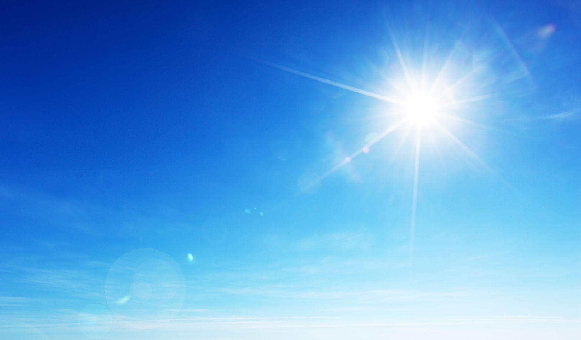 A blue sky and the Sun