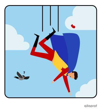 A superhero is falling.