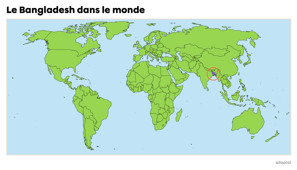 Carte situant le Bangladesh dans le monde