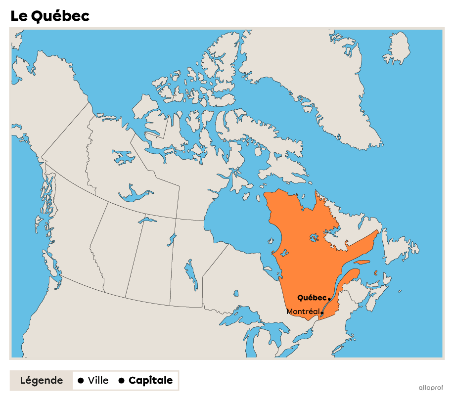 La carte politique du Québec