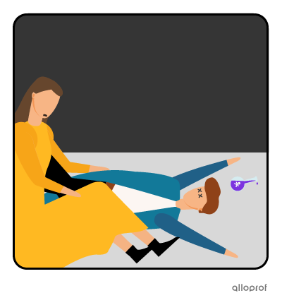 Romeo lies unconscious while Juliet is looking at him, in despair. 