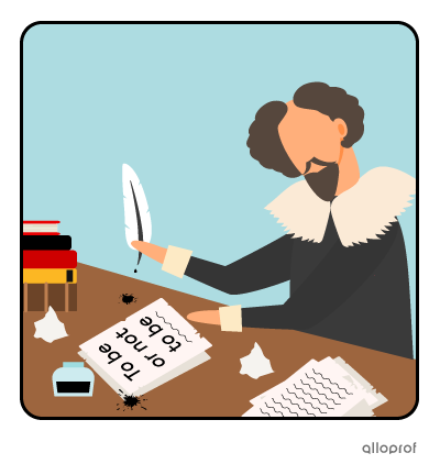 Shakespeare writing: To be or not to be.