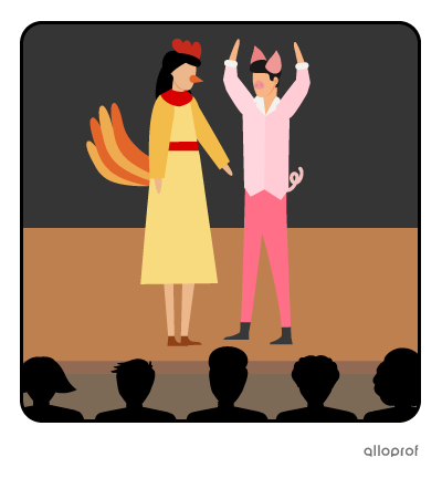 A scene of Animal Farm.