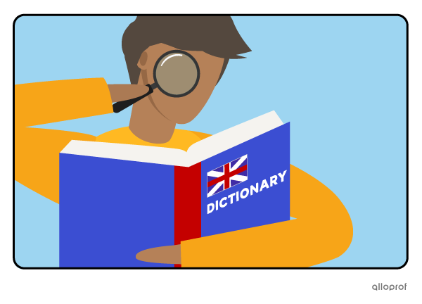 A person focusing on vocabulary