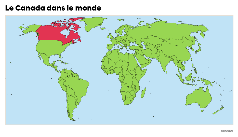 Carte situant le Canada dans le monde