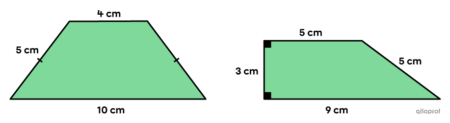 The perimeter of 2 trapezoids is sought.