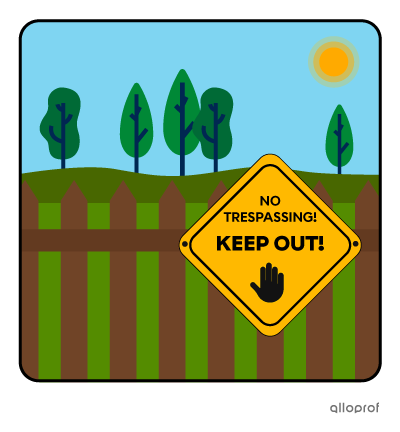 Keep out sign.