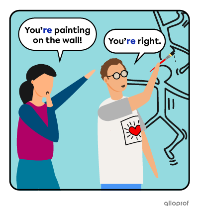 Examples of the use of the contraction “you’re”.