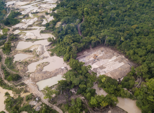 Illegal Gold Mine in Amazonia.