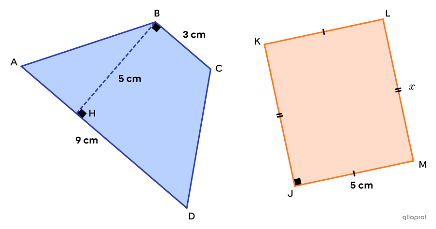 Un trapèze et un rectangle équivalents.