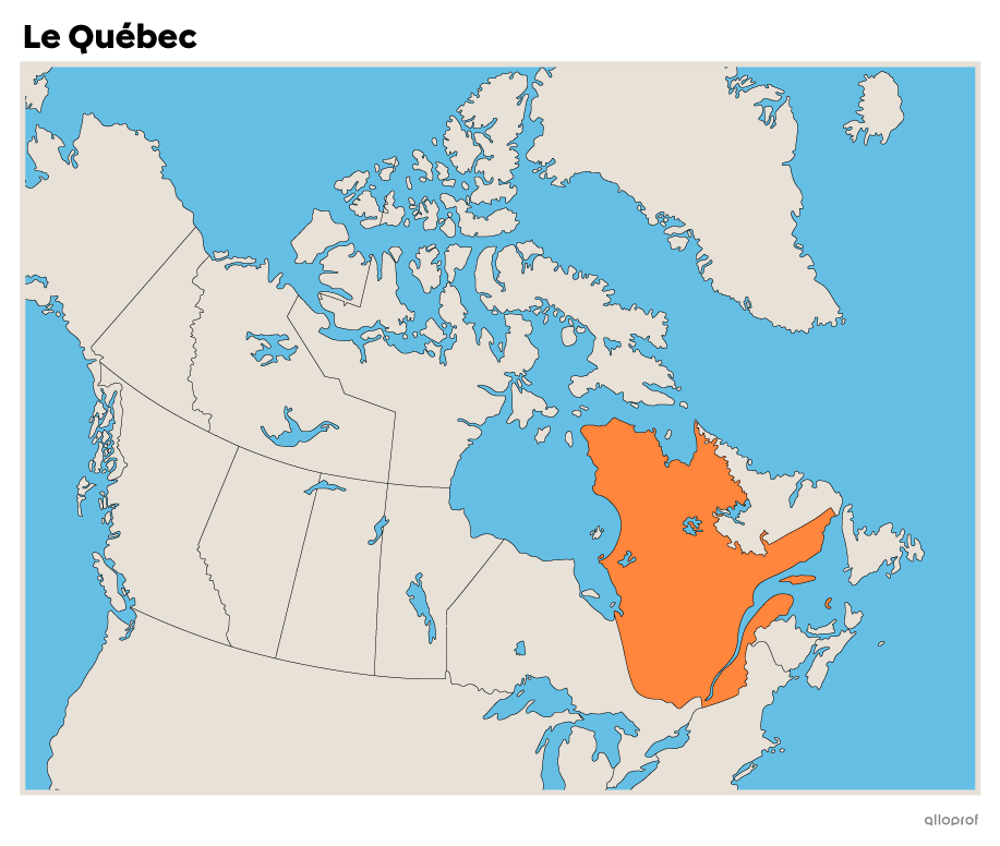 Le Québec dans la carte du Canada.