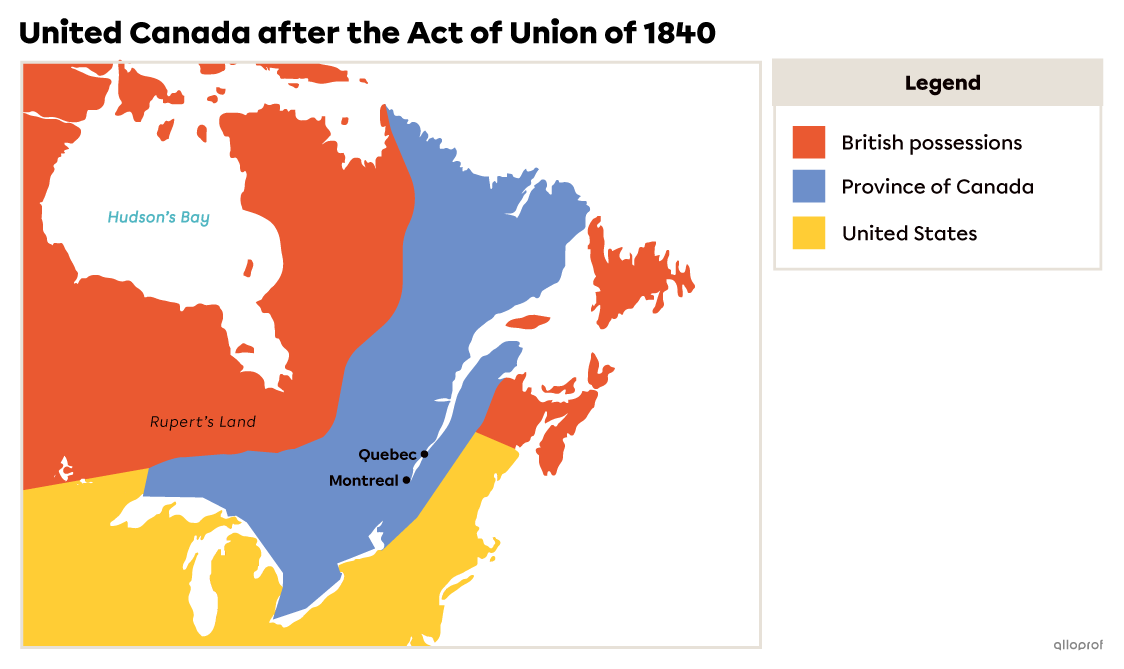 The Province of Canada’s territory after the 1840 Act of Union.