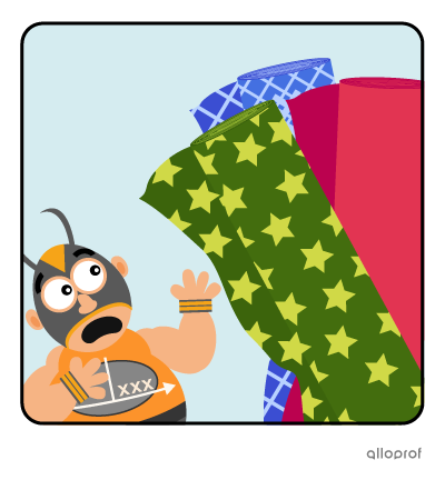 A wrestler in a mask about to be crushed by fabric rolls.