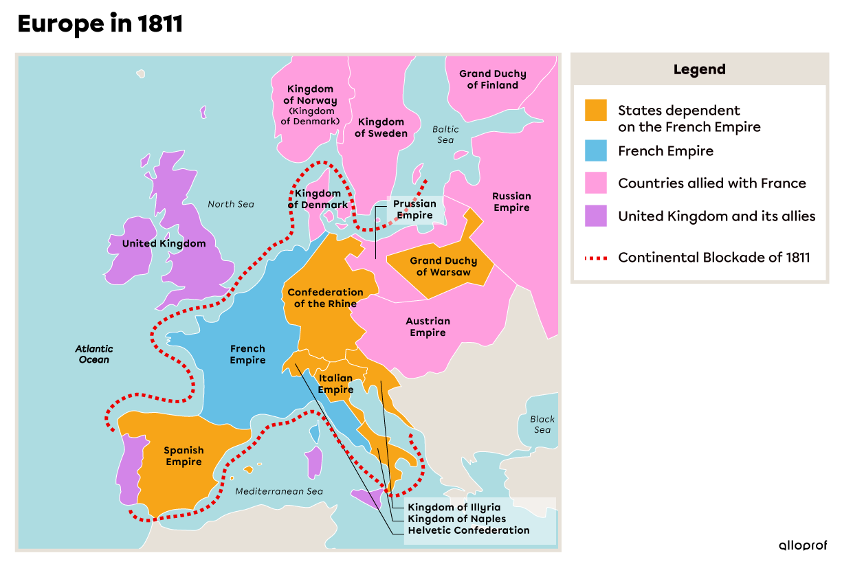 Map of Europe in 1811.