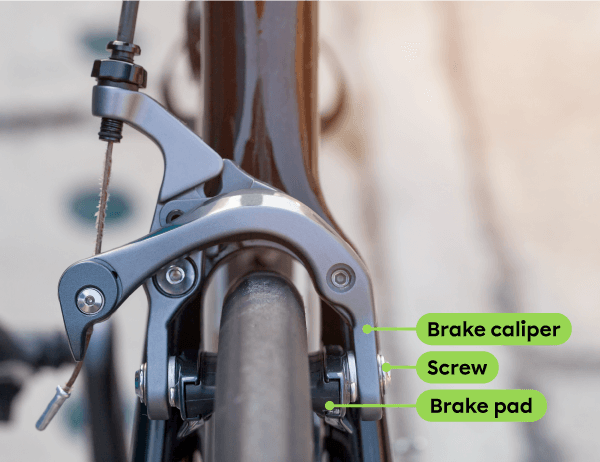 The screws that attach the wheel to the bicycle are another example of linking.