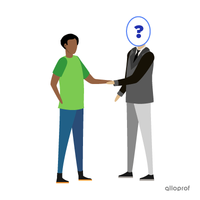Two people shaking hands.