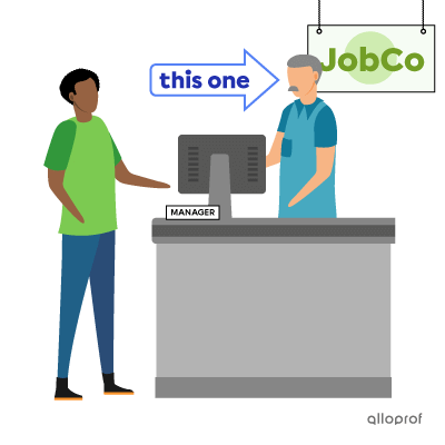 Two people meeting.