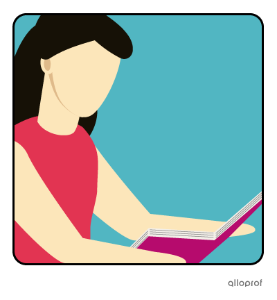 A woman reading a book.
