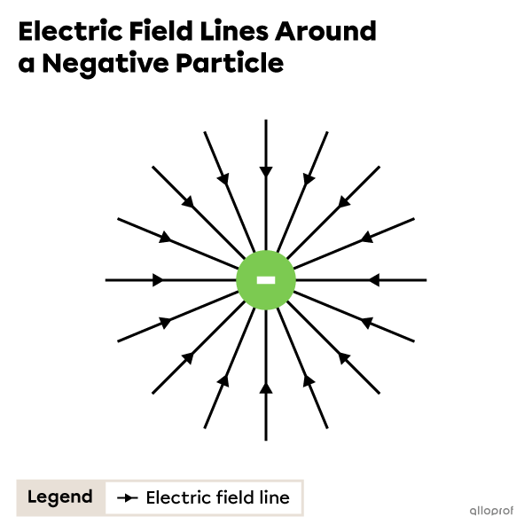 The electric field lines around a negative charge point towards the charge.