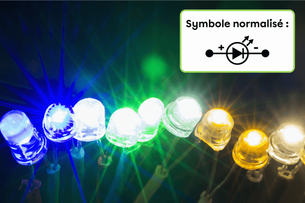 Des diodes électroluminescentes bleues, vertes et jaunes.