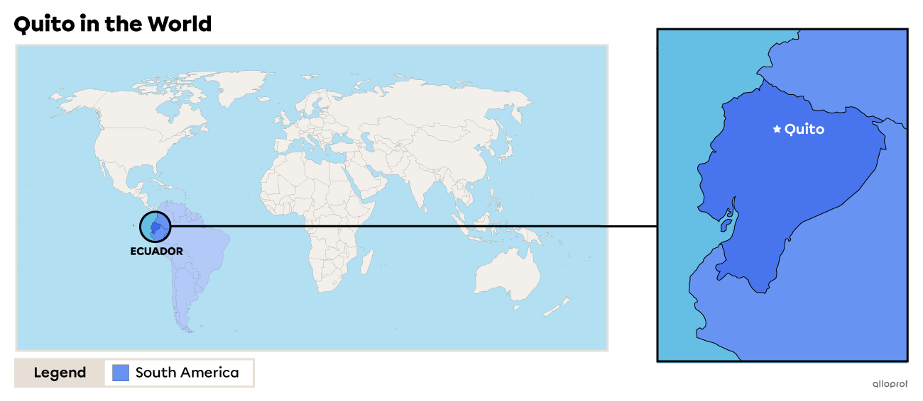 Location of the City of Quito.