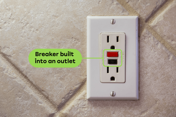 A ground fault circuit interrupter (GFCI) is an outlet with a built-in breaker.