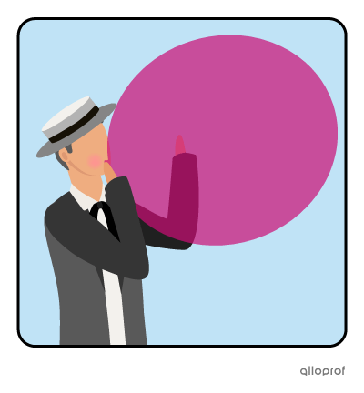 Person inflating a balloon.